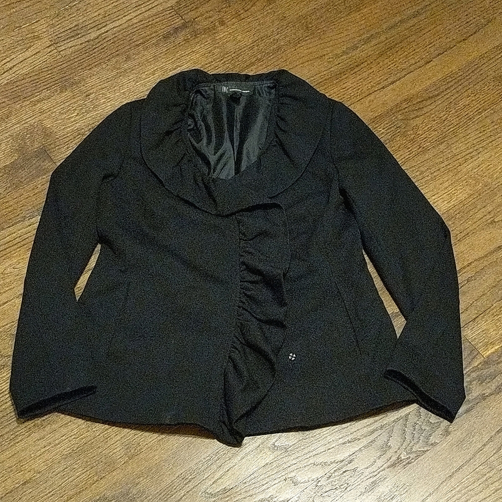 INC Ruffle Front hip length Jacket